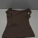 Sunzel Open Back Tops for Women Sexy Going Out Top Double Lined Backless Shirt Y2K Crop Basic Tee Shirts for Casual Workout (Brown, L)