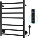 Heated Towel Rack for Bathroom, Towel Warmer Rack Wall Mounted Electric Towel Rack with 24-Hour Timer, Heated Towel Bar, Plug-in/Hardwired, 304 Stainless Steel