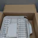 Dish Drainer Rack Dish Drainers Adjustable Dish Drying Rack,Expandable Dish Rack,Foldable Stainless Steel Dish Drainers with Removable Cutlery Holder and Drainboard(White) (One Size)