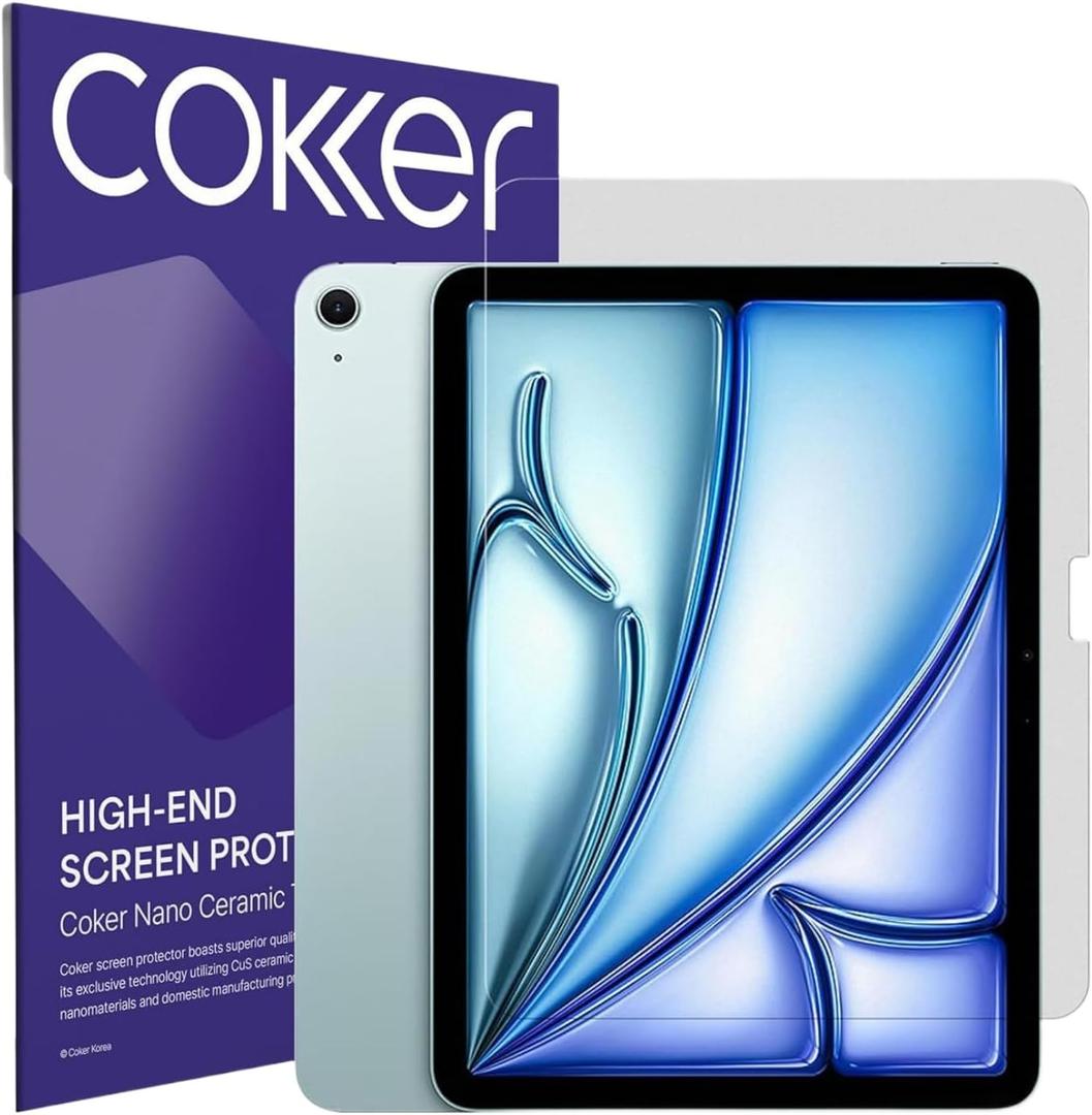 COKER 2 Pack Paperfeel Screen Protector for iPad Air 11 inch M3. Matte Anti-Glare Anti-Scratch, Anti-Fingerprint, Anti-Shatter, Blue Light Block, Smooth as Silk, Write Like on Paper, Easy Install