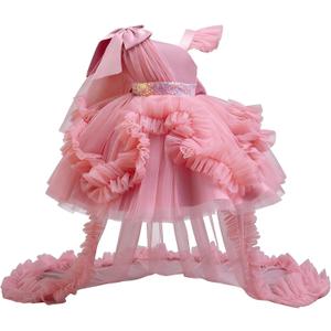 Toddler Baby Girls Birthday Wedding Party Tulle Multiple Layers Tailed Dress, 130