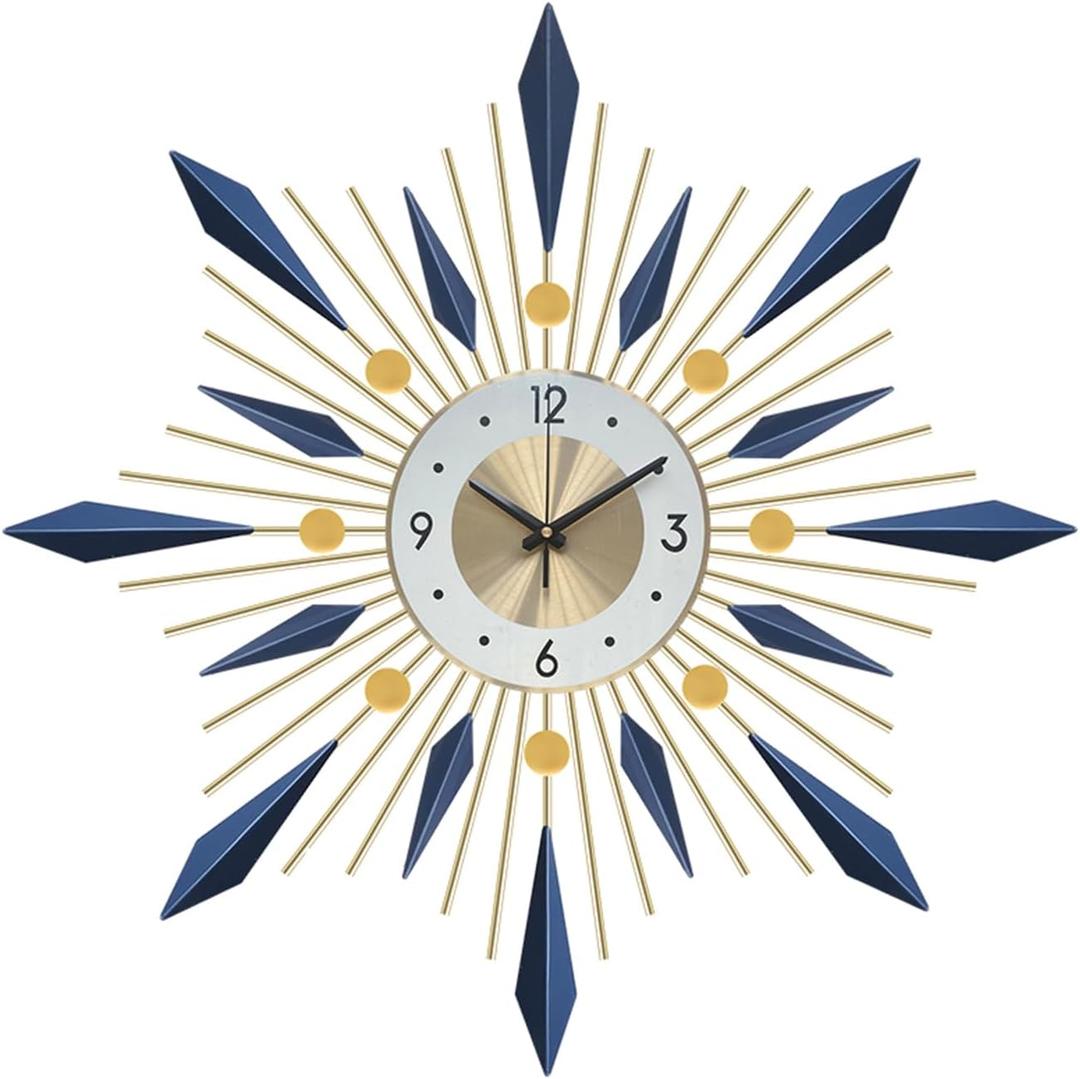 Ergocar Wall Clock, Stylish and Simple Large Decorative Kitchen Wall Clock, No Tick Silent Modern Metal Wall Clock, Suitable for Living Room, Office