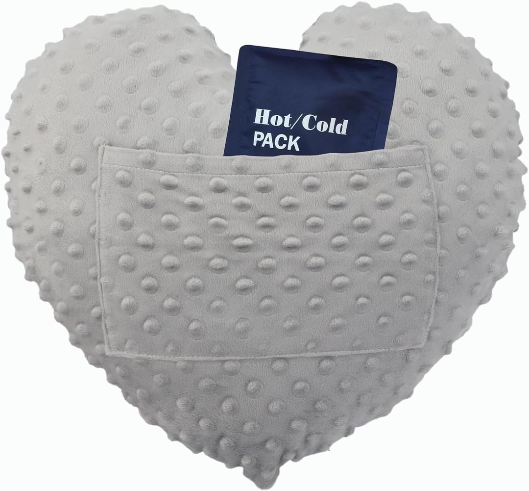 Heart Surgery Pillow for Open Heart Surgery After Bypass Coughing with Pocket Comfort Cushion Recovery Gifts Women Men Patients Minky Dot Light Gray