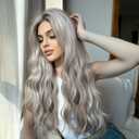 Wavy Seamless Hair Extensions Clip ins for Women Synthetic Fiber Invisible Long Extension Clips on 4PCS Soft Fake and Long Hairpieces 22 Inch Medium Brown mix Medium Blonde