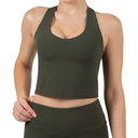 YITTY Active Bra Tank Tops for Women, Longline Sports Bra Tank, Padded, Removable Cups, Low Impact Support for Yoga, Workout, Gym, Dark Olive, S one prs