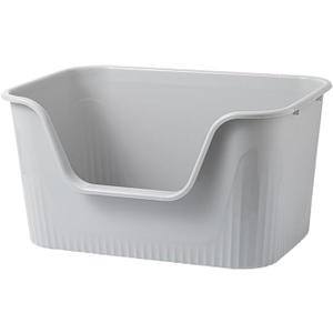 Extra Large Litter Box with High Sides 25.27" Lx17.83 Wx13.11 H,Anti-Splashing,Tool-Free Assembly,Multi Kitty Cat Litter Box,Jumbo (Grey)