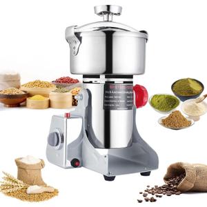 Electric Grain Mill Grinder 2800W Dry Material Grinding Machine 1000g Stainless Steel Pulverizer 36000r/min High-speed Grain Mill 270 swingable Superfine powder for Home and Commercial 1000g Electric Grain Mill Grinder 2800W Dry Material Grinding Machine 1000g Stainless Steel Pulverizer 36000r/min High-speed Grain Mill 270 swingable Superfine powder for Home and Commercial 1000g