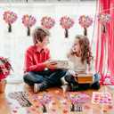 BeYumi Valentine Heart Trees Craft - 36Pcs Valentine's Day Religious Heart Trees Craft Kits Fall in Love with Jesus Ornaments DIY Thankful Love Party Supplies School Classroom Fun Activities for Kids