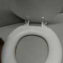 Mayfair Padded Toilet Seat, Cushioned Soft Vinyl over Wood Core Seat, Secure Hinges, Easy Clean, Made in USA, Elongated, White
