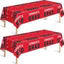 3 x OHOME Graduation Party Decorations 2026 - Plastic Red Tablecloth for Graduation Decorations Class of 2026 - Party Favors Supplies Banner,2 Pack