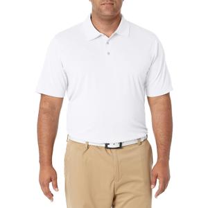Amazon Essentials Mens Golf Polo Shirt, Moisture-Wicking Quick Dry, Short Sleeve (Small, White)