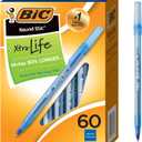 BIC Round Stic Xtra Life Ballpoint Pen with 1.0 mm Medium Point and Consistent Ink Flow, 60-Count in Blue Ink