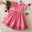 TTYAOVO Girl Casual Dress Summer Tutu Party Dresses (Pink)