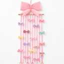 Suncalla Long Bow Holder for Girls Baby Pink Bow Hair Bows Clip Organizer 31.5 Inch Baby Hair Accessories Storage Display Hanging Decor for Girls Nursery Room Bedroom Living Room