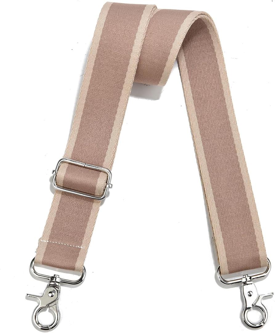 Wide Purse Strap Adjustable Replacement Crossbody Bag Strap Silver Hardware Shoulder Straps (Silver Hardware-color Block-815)