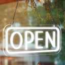 LED Open Sign for Business with On/off Switch, 16.8x6.8in Brighter Open Display Sign Advertisement Board Electric Lights for Business Window Wall Shop Bar Hotel(White)