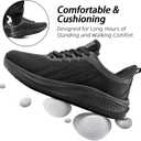Slip Resistant Work Shoes for Men, Black Zapatos de Trabajo para Hombres, Non Slip Comfortable Lightweight Food Service Chef Sneakers in Kitchen Restaurant, Medium or Wide, US 6.5-14 (Black-lace Up)
