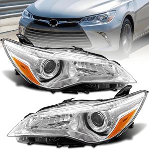 Wildwolf Headlight Assembly for 2015-2017 Toyota Camry LE SE XLE - OEM Replacement TO2502224 TO2503224 - Driver & Passenger Side Pair