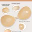Sticky Bra Push Up - Strapless Adhesive Bras,Invisible Backless Bra,Lift Support for Women (2 Pair) (Beige)