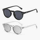 Gleyemor Vintage Polarized Sunglasses for Men Round Sunglasses UV400 Protection Retro Hand-crafted Acetate Frame
