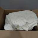 Knitted Weighted Blanket for Adult, Chunky Knit Weighted Throw for Sleep 48"*72" 20lbs, Cooling Breathable Heavy Blanket for Hot Sleepers, Machine Washable Blanket for Room Decor(Ivory White)