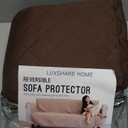 Sofa Cover, 100% Waterproof Slipcover Furniture Protector, Washable Couch Cover with Non-Skid Backing and Elastic Straps for Kids, Dogs, Pets, Brown, Sofa L