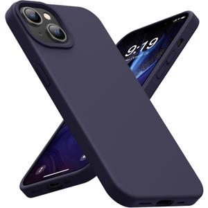 OuXul for iPhone 14 Case, iPhone 13 Case Shockproof Liquid Silicone Protective Phone Case with Soft Anti-Scratch Microfiber Lining Ultra Slim Drop Protection Phone Cover 6.1 inch(Dark Purple)
