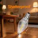 2 x C7 LED Replacement Bulbs, Clear Christmas & Halloween Light Bulbs for Outdoor String Lights, Patio Xmas Tree Wedding Holiday Party Decor, E12 Candelabra Base, 2700K Warm White, 12 Pack