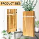 Wall Planters for Indoor Plants - 2 Pack Wood Wall Vases for Dried Flowers & Artificial Plants Modern Farmhouse Wooden Vase for Living Room Bedroom Kitchen Decorations - Brown Large