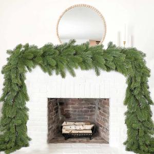 Pine Garland Christmas Decoration, 6ft Christmas Greenery Garland Artificial Spruce Pine Needles for Holiday Mantel Fireplace Table Centerpiece Decor