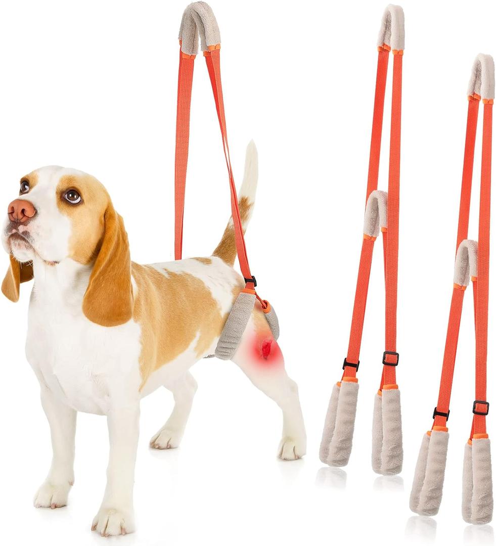 Mixweer 2 Pcs Dog Support Harness for Back Legs Dog Rear Lifting Sling Aid with Handle and Shoulder Strap Hind Leg Support for Pet Mobility Helps Puppy with Poor Stability Joint Injuries(Orange)