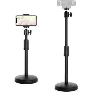Webcam Stand for Desk, 18 Inch Webcam Tripod Camera Stand with Phone Holder Desktop Webcam Mount for Logitech Webcam C920 C922 C925e C922x C930e C930 C615 and BRIO