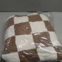 Snuggle Sac Brown Checkered Throw Blanket Faux Fur Microfiber Blankets for Couch, Cozy Soft Warm Blanket for Sofa Bedroom Living Room, Brown Checker, 50x60 inches