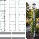 4 Pcs 36 x 8 Tube Trellis Garden Green Tube Trellis for Climbing Plants Outdoor Plant Supports for Mailboxes Patio Stands and Downpipes