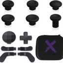 eXtremeRate 13 in 1 Component Pack Kit for Xbox Elite Series 2 Controller, 6 Metal Thumbsticks & Adjustment Tool, 2 D-Pads, 4 Paddles for Xbox Elite Series 2 Core Controller - Metallic Black