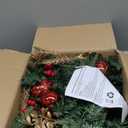 Christmas Garland with Lights 9FT Timer Prelit Garland Battery Operated Outdoor Indoor Christmas Decorations 30 LEDs Lighted Garland for Stairs Railing Fireplace Mantle Front Door Home Holiday Decor