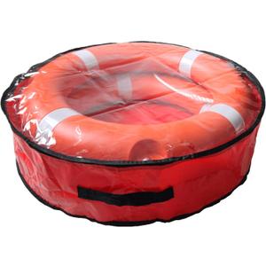 Life Ring Cover up to 28 Inch Lifebuoy Waterproof Storage Bag with Clear PVC Top, Double Zippers, Fits 2 Rings + Ropes + Whistle for Pool, Boat, Dock, Water Park