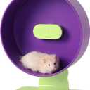 Quiet Hamster Wheel 10.2 Inch Dual-Bearings Silent Small Animals Running Exercise Wheel Height Adjustable for Syrian Hamsters, Gerbils, Rats, or Other Small Pets, Grape Purple