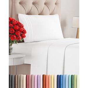 Twin XL Size 3 Piece Sheet Set - Comfy Breathable & Cooling Bed Sheets Set - Hotel Luxury Bedding for Women, Men, Kids, Teens, Boys & Girls - Deep Pockets, Ultra-Soft, Wrinkle Free - Oeko-Tex - White