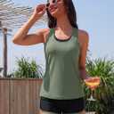 Aleumdr Womens Athletic 3 Piece Tankini Swimsuits with Shorts Swim Tank Tops with Sports Bra and Boyshorts Bathing Suits (M)