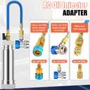 Tellegloww AC Leak Detector Kit, R1234yf R134a R410a AC Oil UV Dye Injector Kit Refrigerant Leak Detector Tool Low Side Quick Coupler Mini Split Adapter Glasses Flashlight
