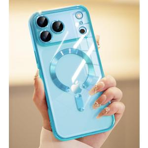 2 x for iPhone 17 Pro Max Case with 1X Screen Protector, [Compatible with MagSafe] [Integrated Camera Protection], Non Yellowing Glossy Slim Cute Women Girly Cover for iPhone 17 Pro Max 6.9", Sierra Blue
