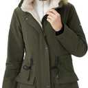 Orolay Women's Thicken Fleece Lined Parka Winter Coat Hooded Jacket with Removable Fur Collar (XLarge, Green)