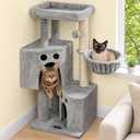 Small Cat Tree Tower for Indoor Cats, 40 in Multi-Level Cat Scratching Post