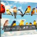 Cute Colorful Bird Cardinal Puzzles for Adults 1000 Pieces, Funny Pretty Hummingbird Jigsaw Puzzles, Art Aesthetic Nature Animal Goldfinch Blue Sky Puzzle