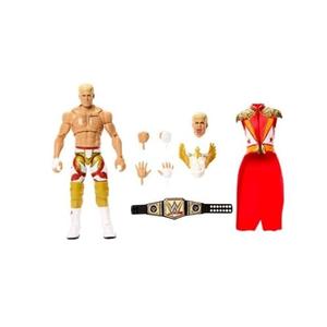 Mattel WWE Ultimate Edition Action Figure & Accessories Set, Cody Rhodes 6-inch Collectible with Swappable Heads & Hands, 30 Articulation Points