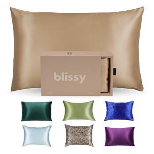 Blissy Silk Pillowcase - 100% Pure Mulberry Silk - 22 Momme 6A High-Grade Fibers - Silk Pillow Cover for Hair & Skin - Regular, Queen & King (Taupe, King)