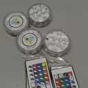 Creatrek Shower Light with Remote, Battery Operated Lights for Christmas Decor, Submersible LED Lights for Pumpkin, Bathtub, Hot Tub, Party, 4 Pack