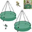 2Pcs Bird Seed Catcher Tray for Hanging Bird Feeder Platform, 4" Deep Birdseed Hoop for Hummingbird Feeders Bee Feeder Outdoor Garden Accessories (Green, 20inch)