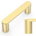 Amerdeco 10 Pack ZH0005MGP Brushed Gold 3 Inch(76mm) Hole Centers Kitchen Cabinet Pulls Hardware Modern Kitchen Handles for Cabinets Cupboard Handles Drawer Pulls